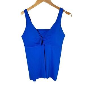 Becca Adjustable Strap Removable Pads Tankini Royal Blue Size 0X 14-16